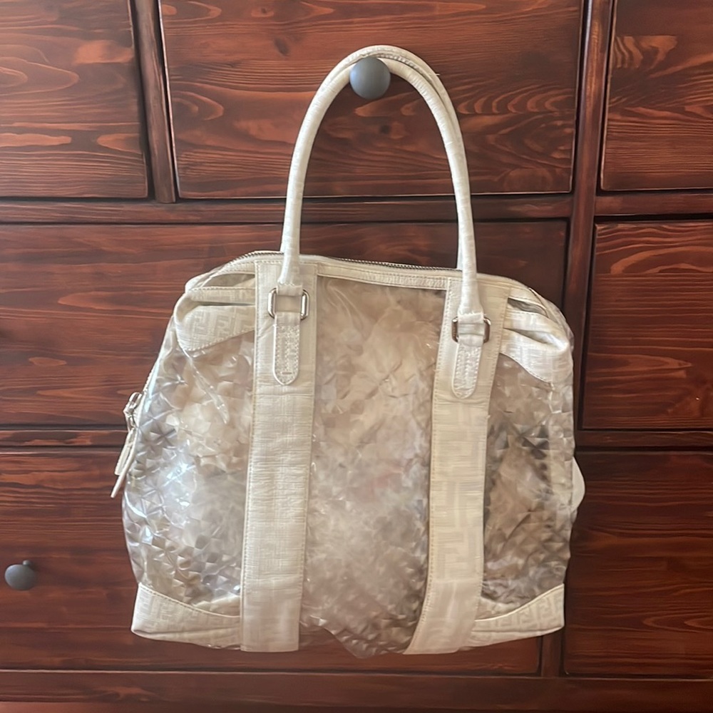 Fendi white pvc/leather bowler bag  Great condition